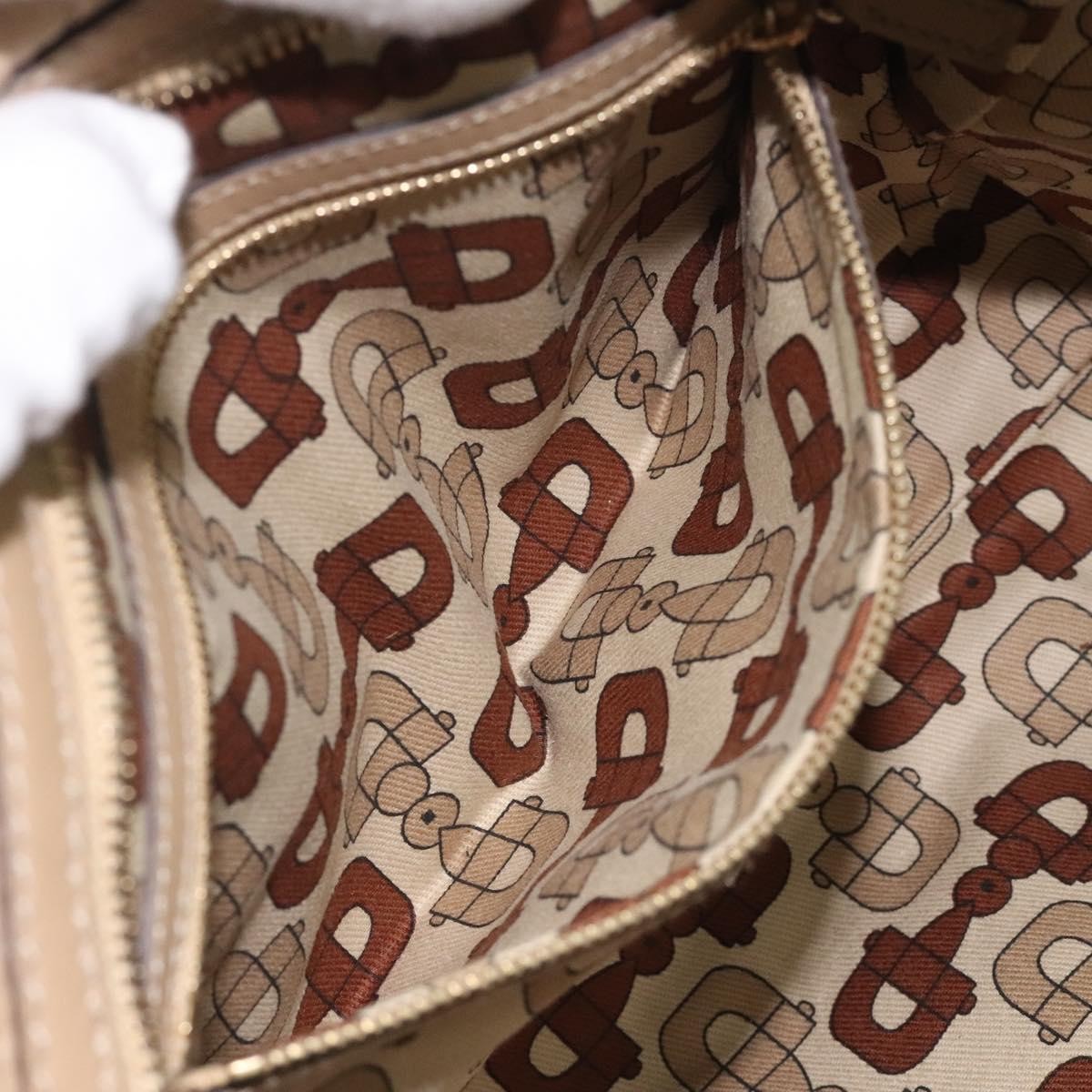 Gucci Vintage Interlocking G Shoulder Bag Leather, BEIGE, LEATHER, Shoulder bag