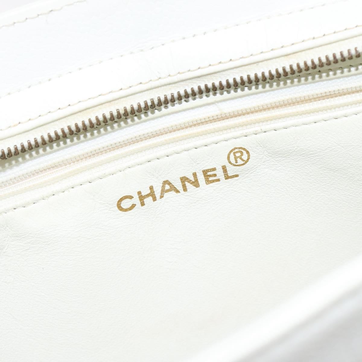 Chanel Vintage CC Lock Tote Caviar, WHITE, LEATHER, Shoulder bag