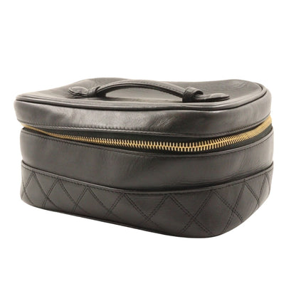 Chanel Vintage Cosmetic Case Lambskin, BLACK, LEATHER, Clutche & pouche