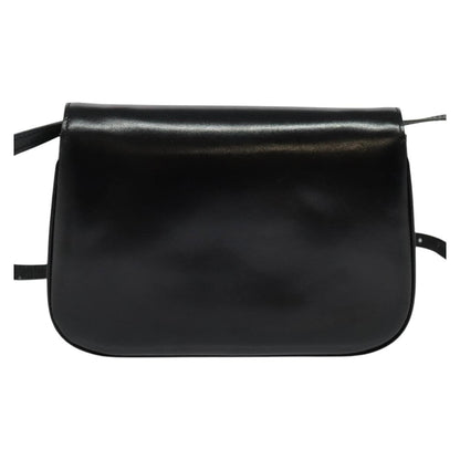Celine Vintage Triomphe Flap Bag Leather, BLACK, LEATHER, Shoulder bag
