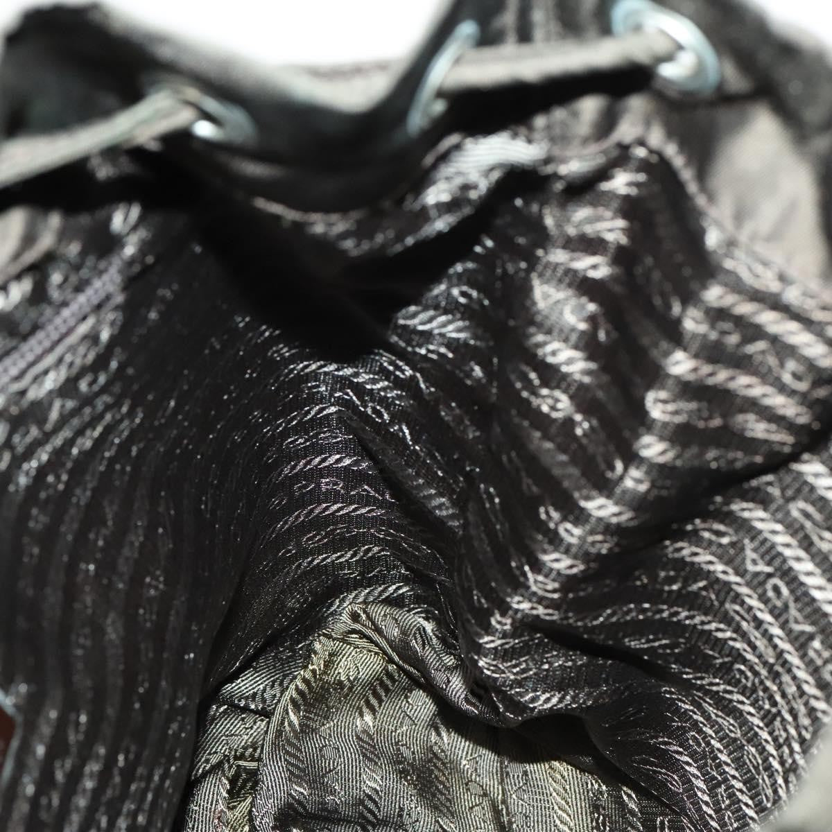 Prada Double Pocket Drawstring Backpack Nylon with Studded Detail, KHAKI, NYLON, Backpack