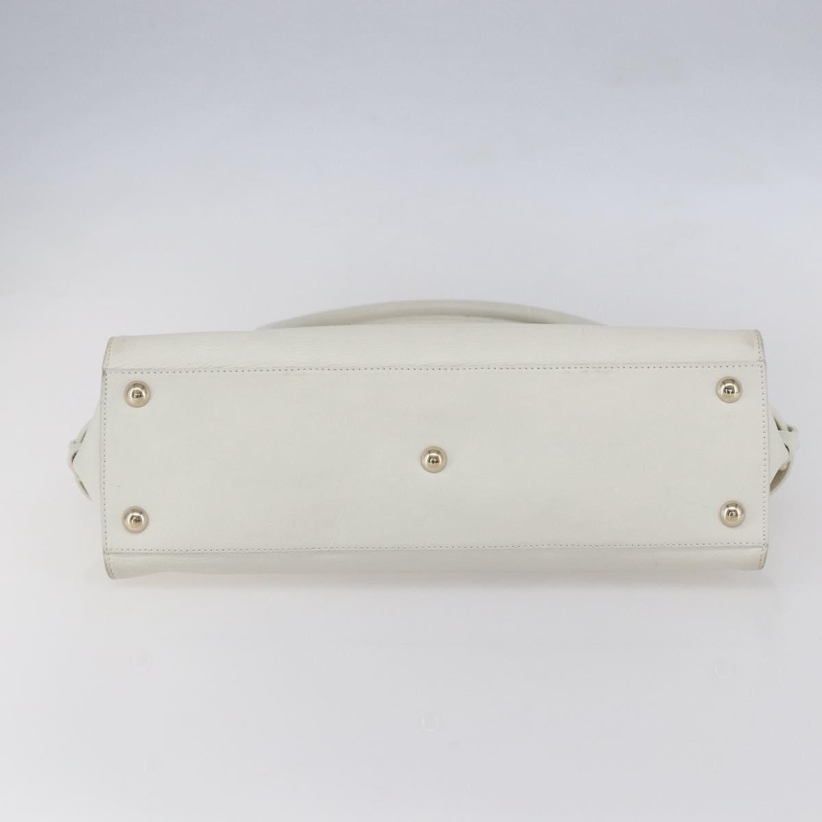 Salvatore Ferragamo Gina Satchel Leather, WHITE, LEATHER, Handbag