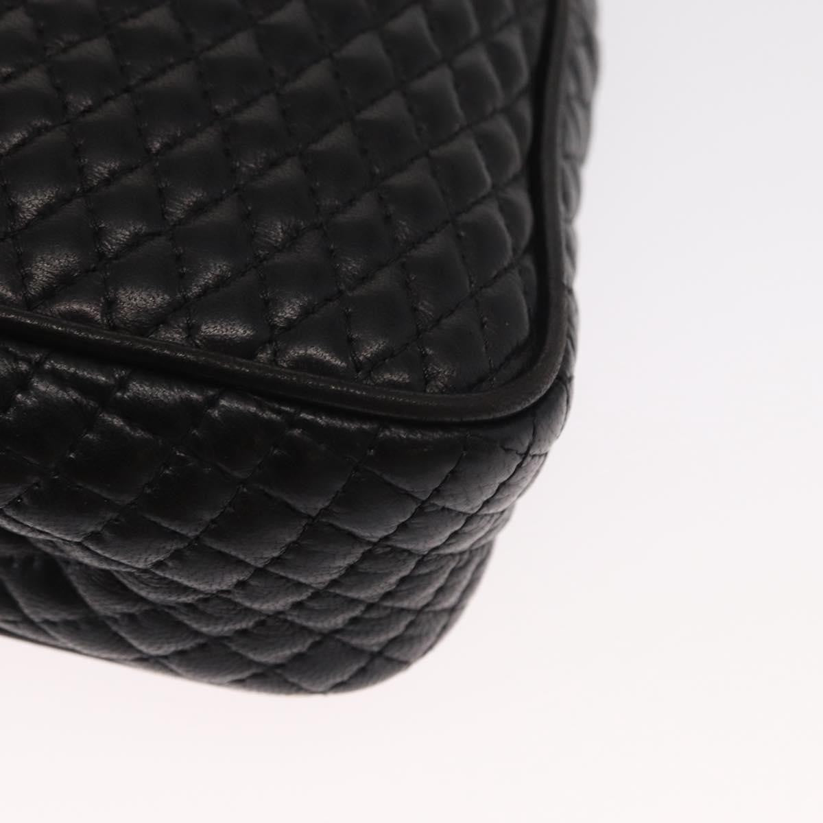 Bally Vintage Chain Shoulder Bag Quilted Leather, BLACK, LEATHER, Shoulder bag