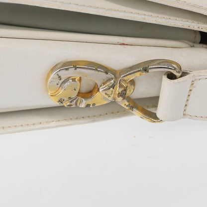 Celine Vintage Shoulder Bag Leather, WHITE, LEATHER, Shoulder bag