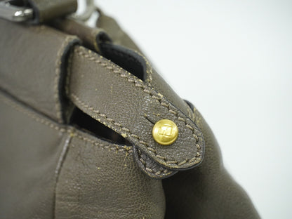 Fendi Peekaboo Bag Leather, GRAY, LEATHER, Handbag