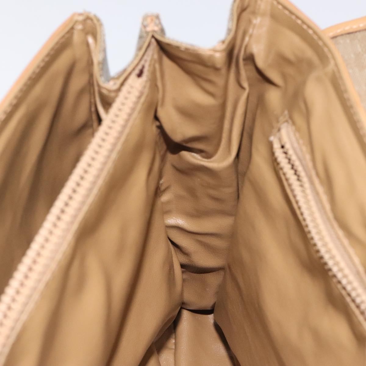 Celine Vintage Macadam Handbag Canvas, BEIGE, CANVAS, Handbag