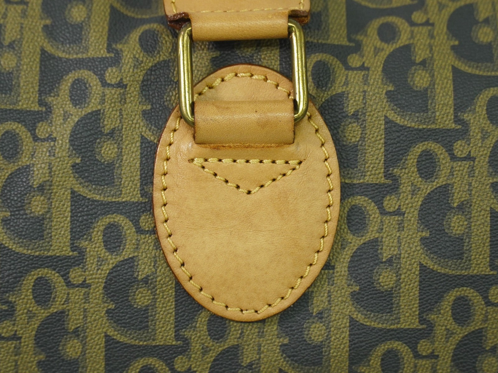 Christian Dior Vintage Trotter Boston Bag Canvas, NAVY, CANVAS, Travel bag