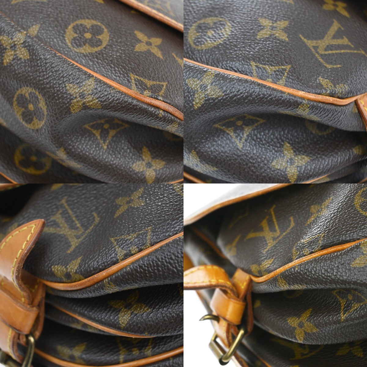 Louis Vuitton Saumur Handbag Monogram Canvas, Brown, Canvas, Shoulder Bag