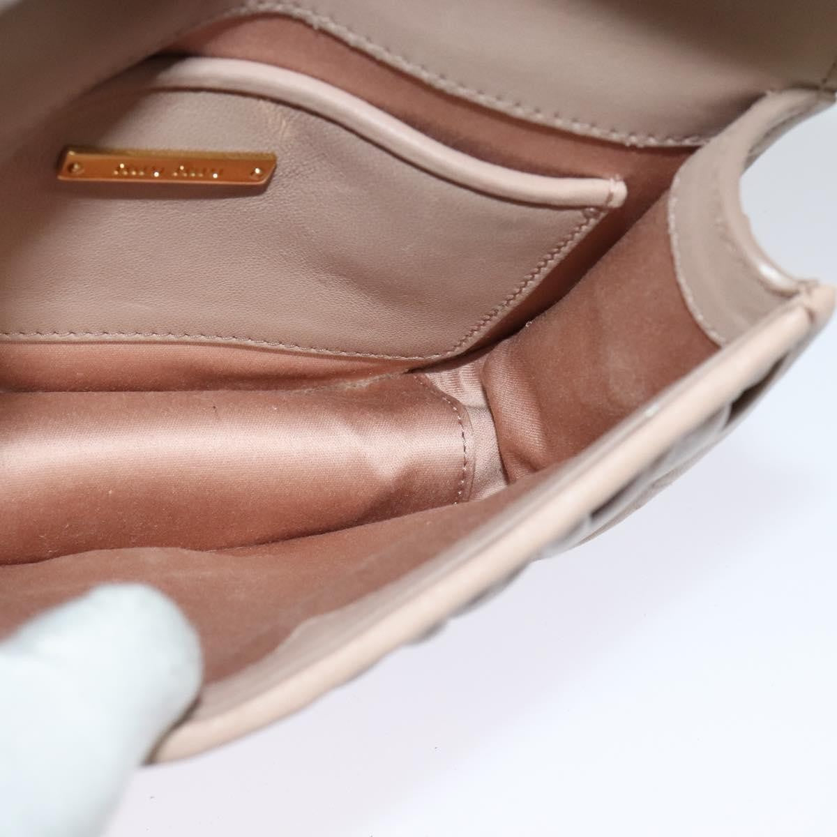 Miu Miu Chain Flap Crossbody Bag Matelasse Leather, BEIGE, LEATHER, Crossbody bag