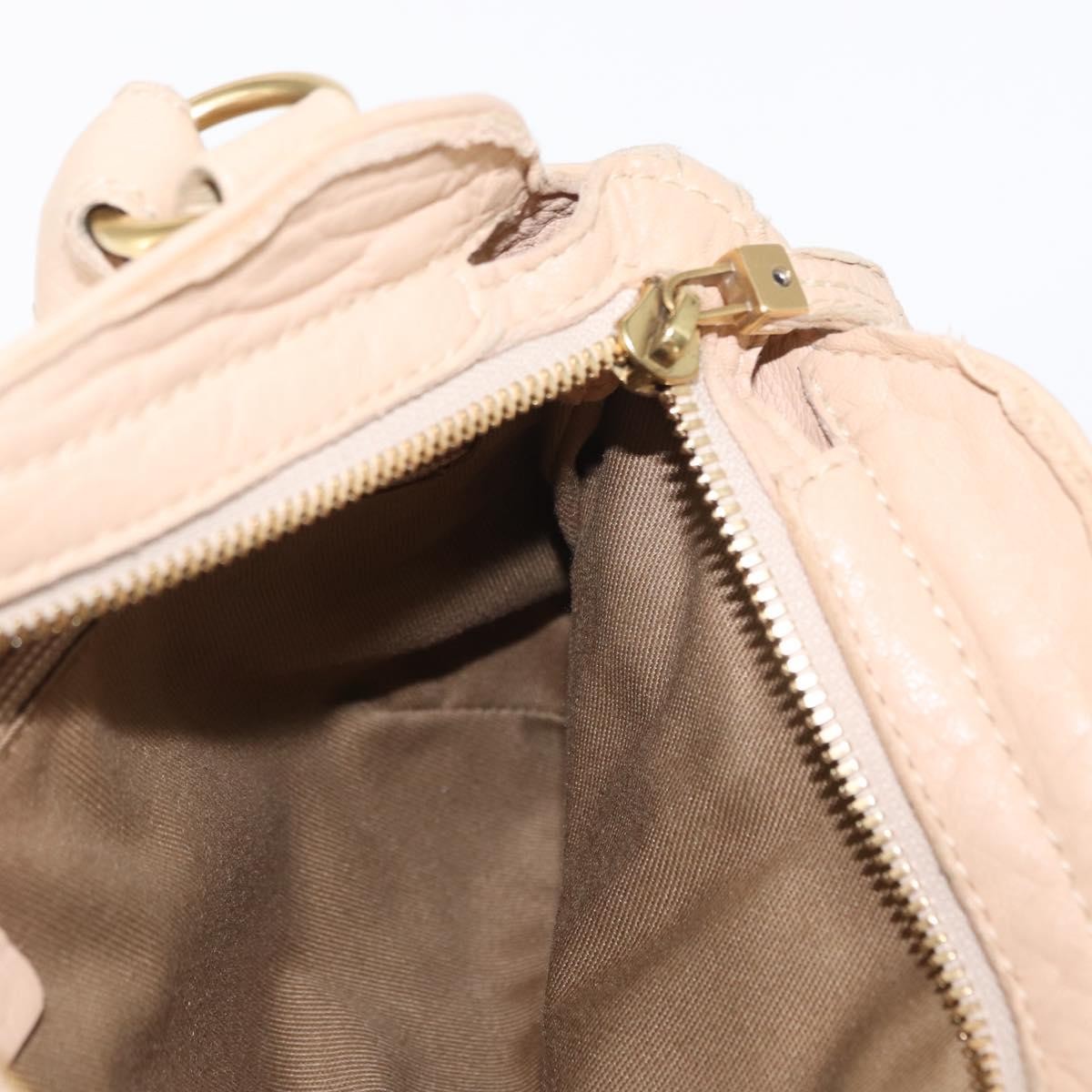 Salvatore Ferragamo Gancini handbag Leather, BEIGE, LEATHER, Handbag