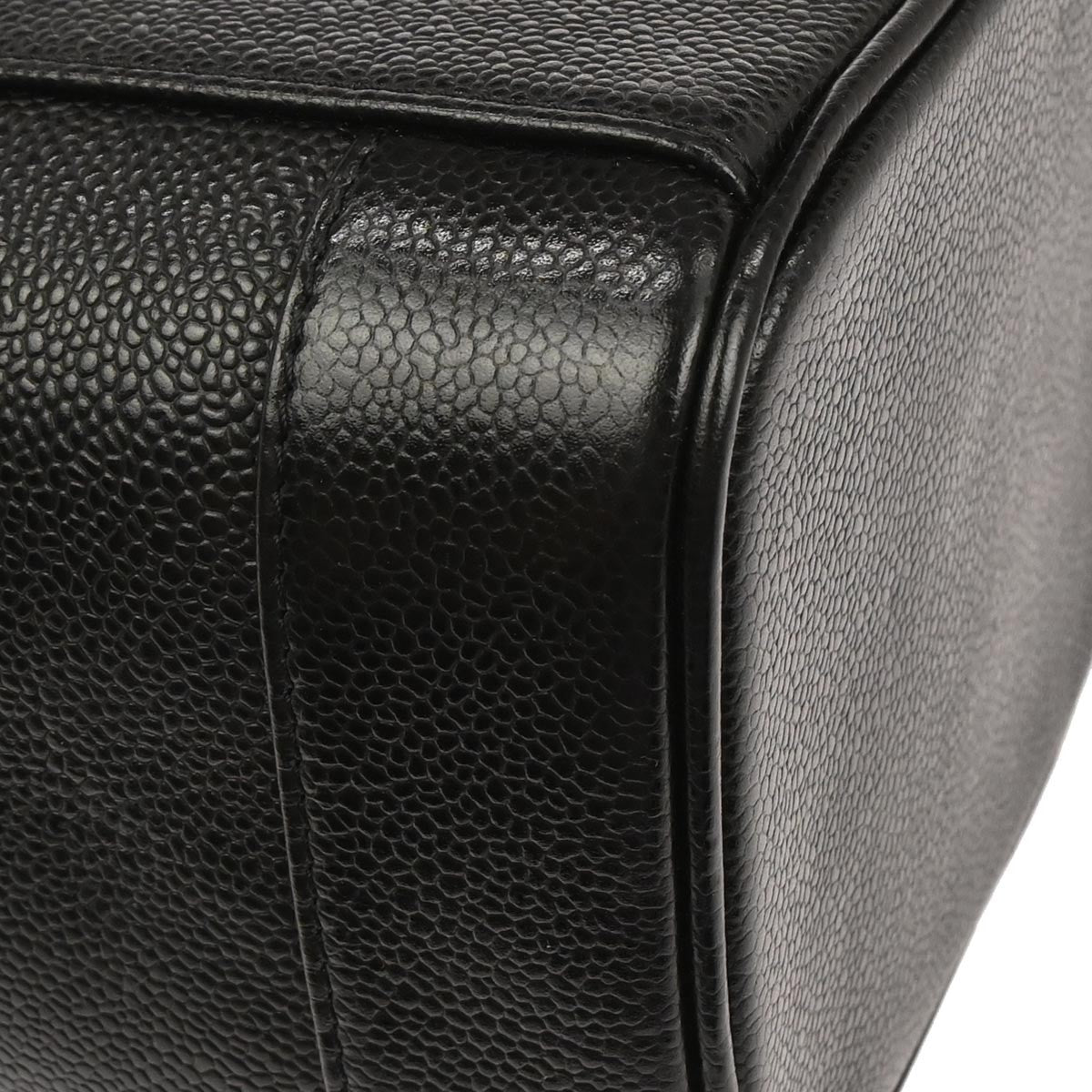 Chanel Vintage Timeless Cosmetic Case Caviar, BLACK, LEATHER, Handbag