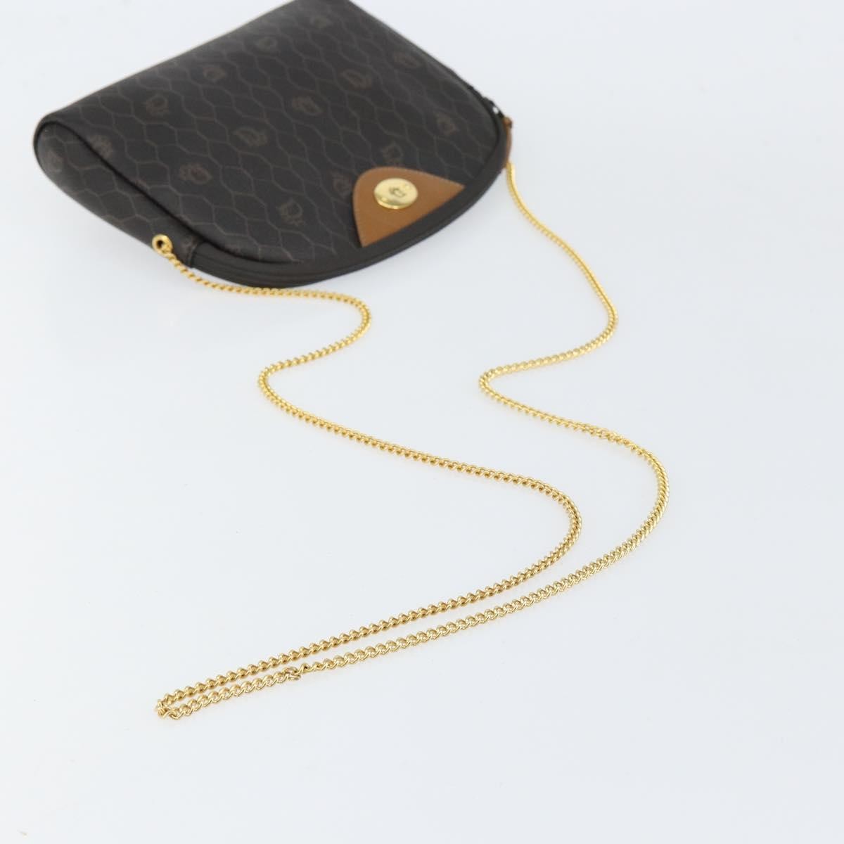 Christian Dior Vintage Honeycomb chain Canvas, BLACK, CANVAS, Shoulder bag