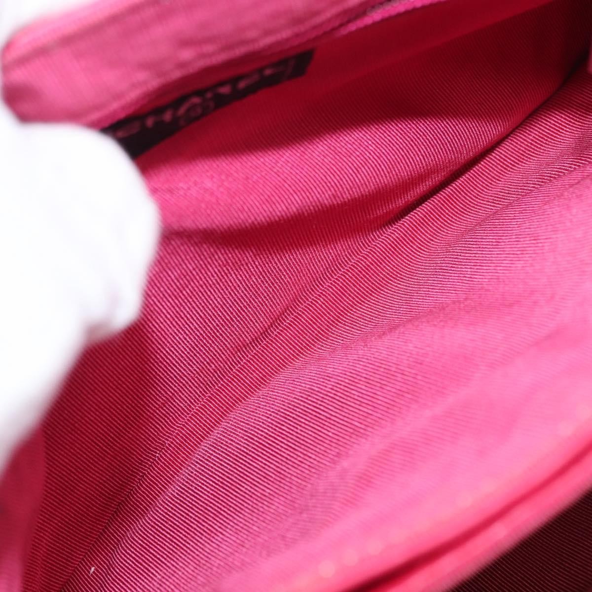 Chanel Chocolate Bar CC Clutch Quilted Leather, PINK, LEATHER, Clutche & pouche