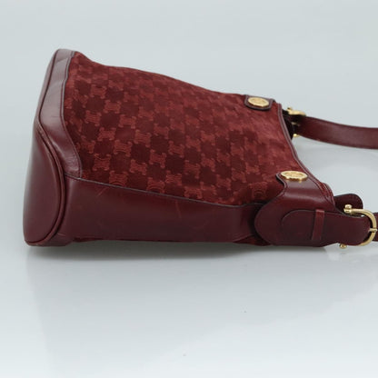 Celine Vintage Macadam Shoulder Bag Suede, RED, SUEDE, Shoulder bag