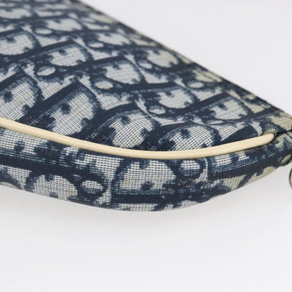 Christian Dior Vintage Saddle Bag Diorissimo Canvas, NAVY, CANVAS, Clutche & pouche