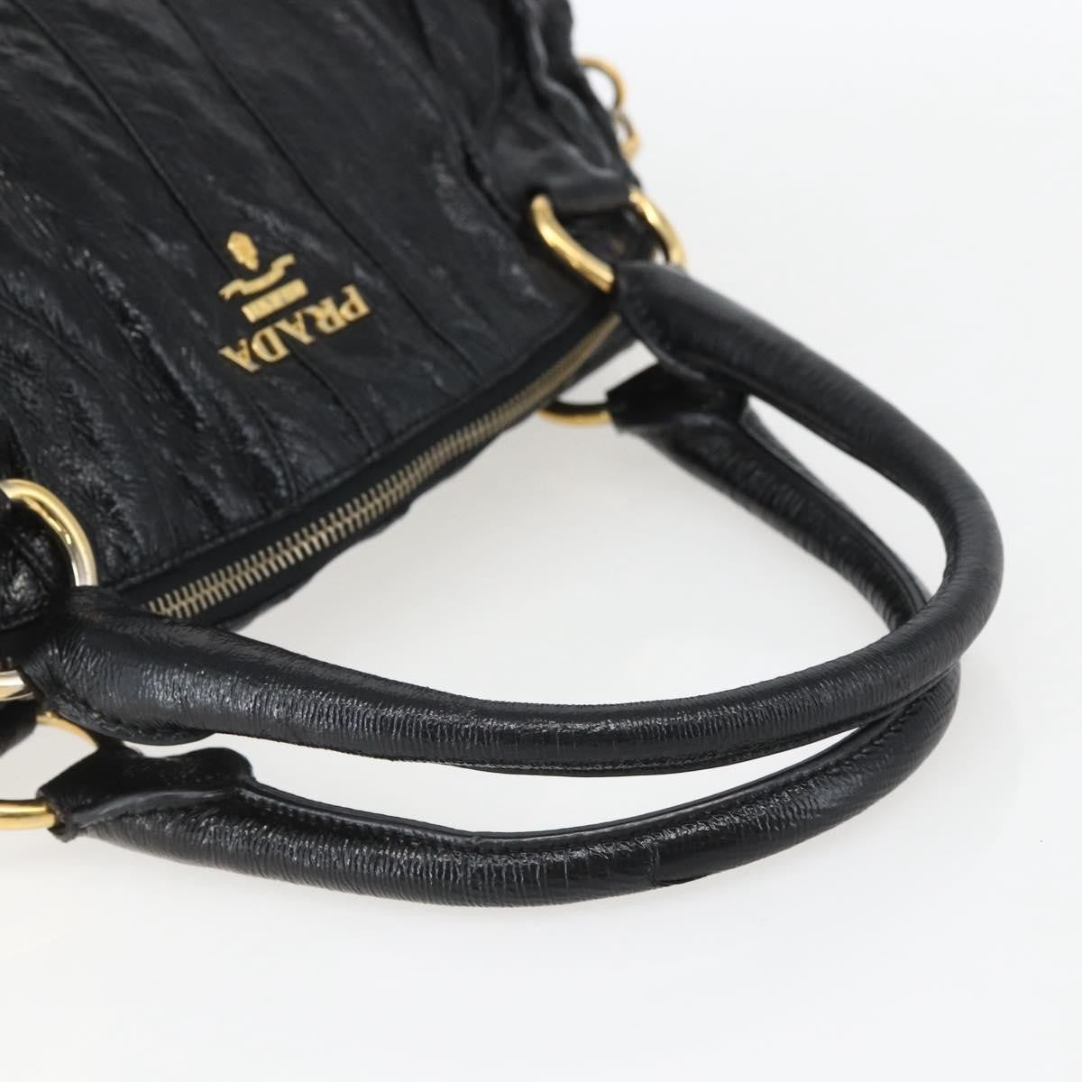 Prada Vintage Handbag Leather, BLACK, LEATHER, Handbag