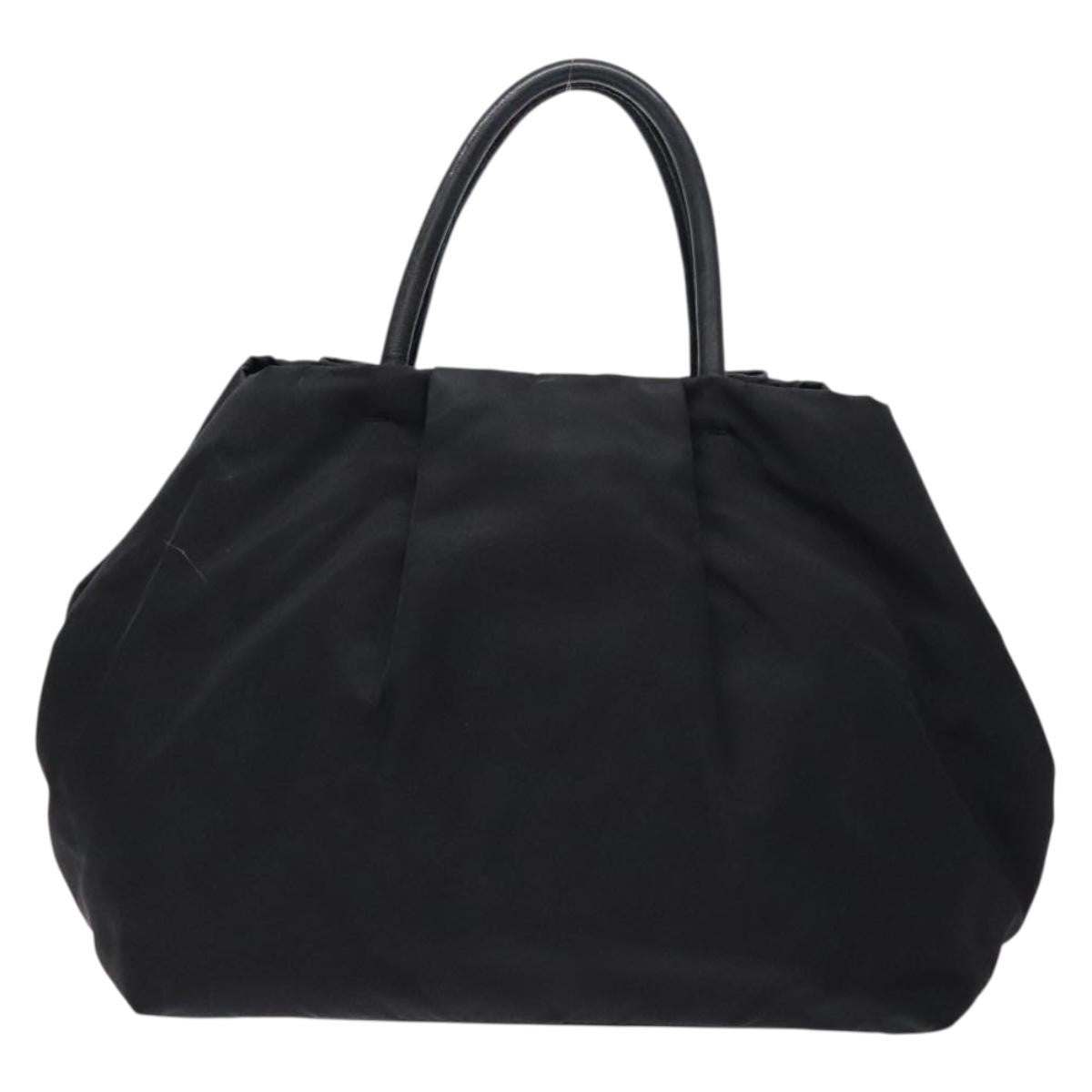 Prada Bow Tote Tessuto with Leather, BLACK, NYLON, Tote bag