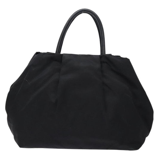 Prada Bow Tote Tessuto with Leather, BLACK, NYLON, Tote bag
