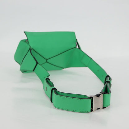 Loewe Puzzle Bumbag Leather, GREEN, LEATHER, Crossbody bag