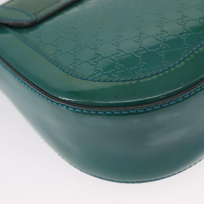 Gucci Vintage Flap Shoulder Bag Patent Leather, TURQUOISE, PATENT_LEATHER, Shoulder bag
