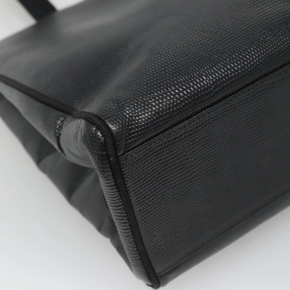 Salvatore Ferragamo Vintage Vara Bow Tote Lizard Embossed Leather, BLACK, LEATHER, Tote bag