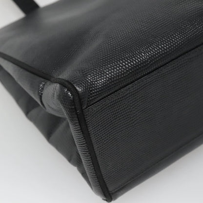 Salvatore Ferragamo Vintage Vara Bow Tote Lizard Embossed Leather, BLACK, LEATHER, Tote bag