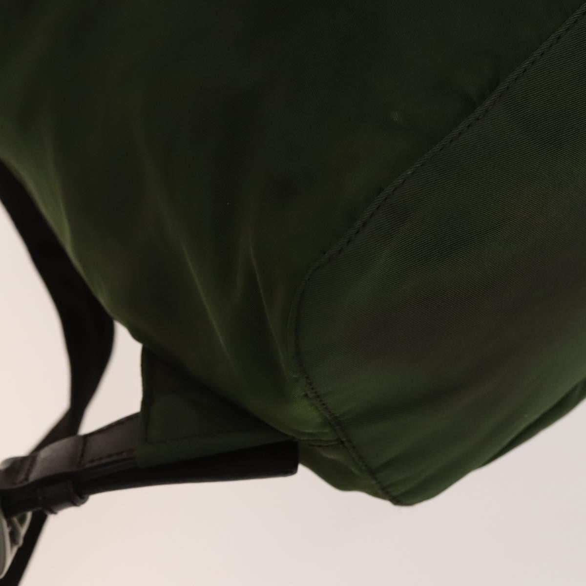 Prada Vela Double Front Pocket Backpack Tessuto with Saffiano Leather, KHAKI, NYLON, Backpack