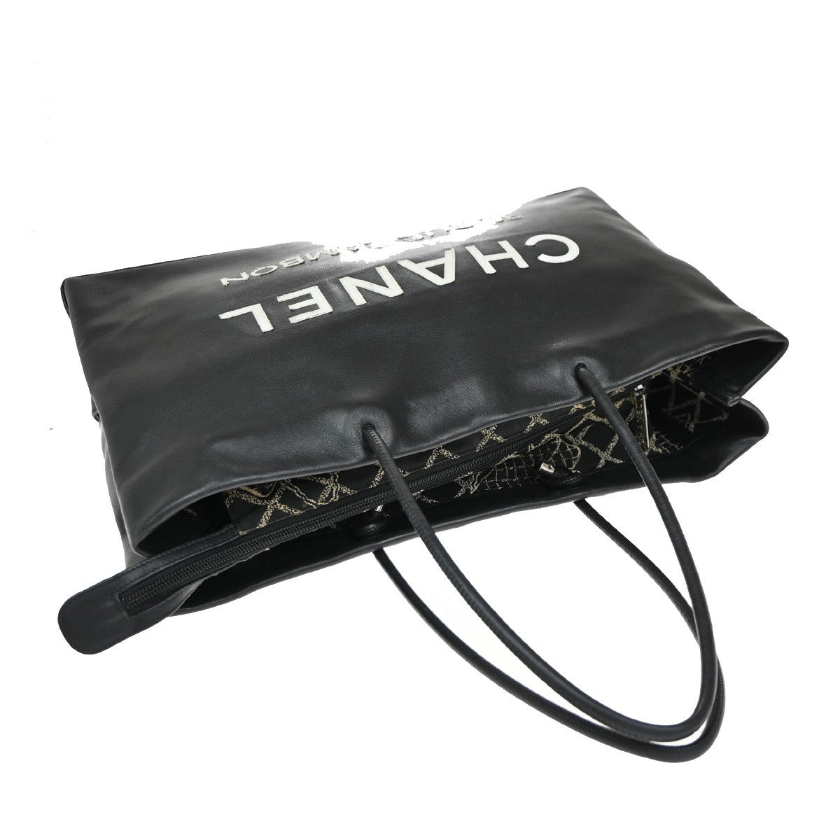 Chanel Essential 31 Rue Cambon Shopping Tote Leather, BLACK, LEATHER, Tote bag