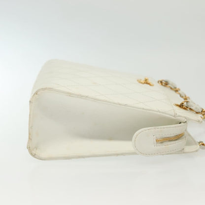 Chanel CC Shoulder Bag Quilted Caviar, WHITE, LEATHER, Shoulder bag
