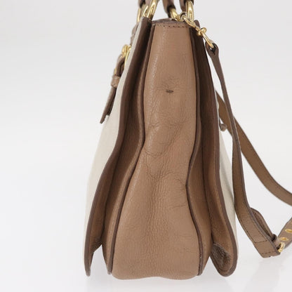 Miu Miu Madras Convertible Lock Tote Leather, BEIGE, LEATHER, Handbag