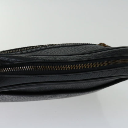 Burberry Zip Clutch Leather, BLACK, LEATHER, Clutche & pouche