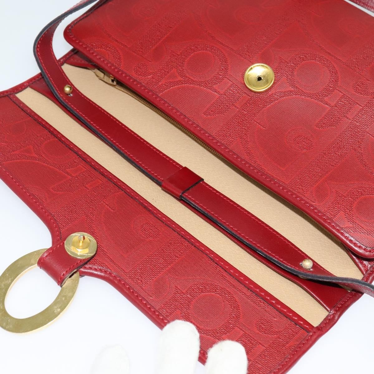 Christian Dior Vintage Trotter Shoulder Bag Canvas, RED, CANVAS, Shoulder bag