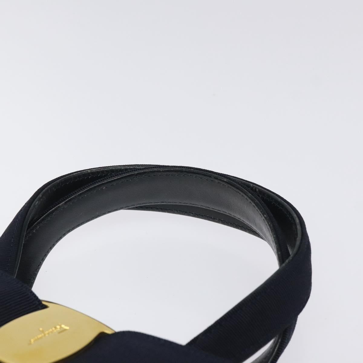 Salvatore Ferragamo Convertible Vara Bow Tote Leather, NAVY, LEATHER, Tote bag