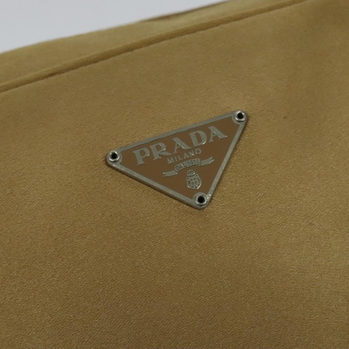 Prada Zip Around Toiletry Bag Silk, BEIGE, SATIN, Clutche & pouche