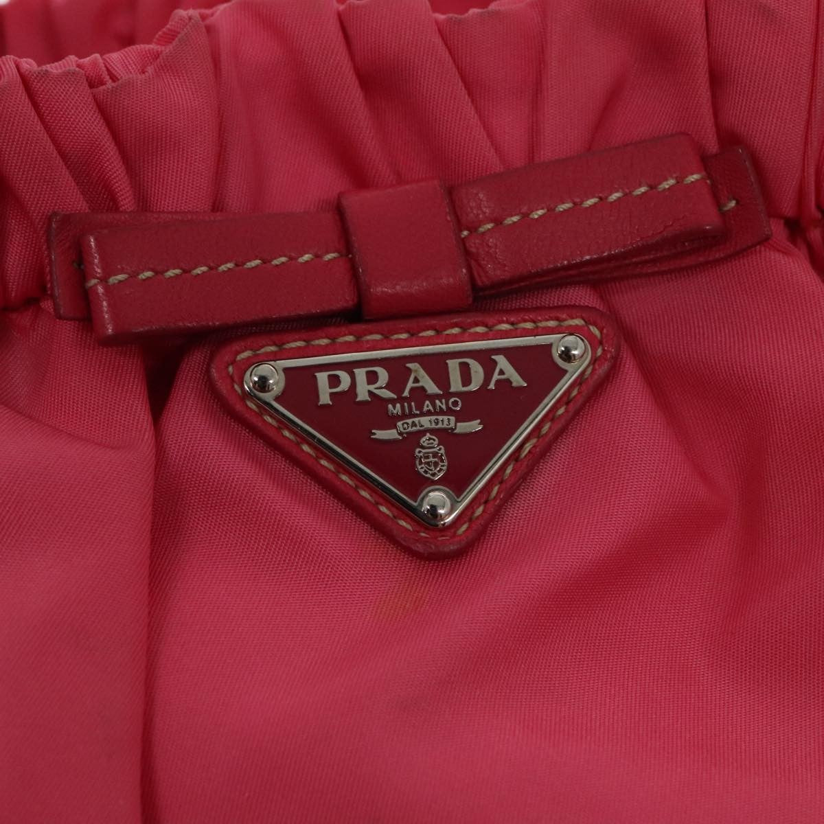 Prada Bow Convertible Tote Tessuto, PINK, NYLON, Tote bag