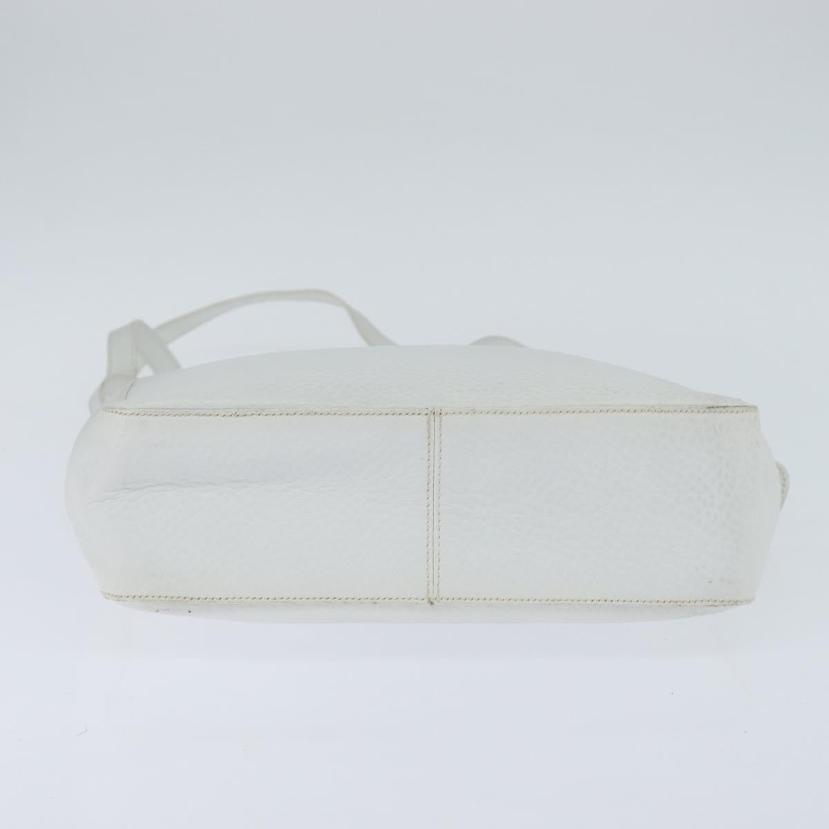 Salvatore Ferragamo Gancini handbag Leather, WHITE, LEATHER, Handbag