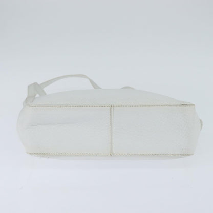 Salvatore Ferragamo Gancini handbag Leather, WHITE, LEATHER, Handbag