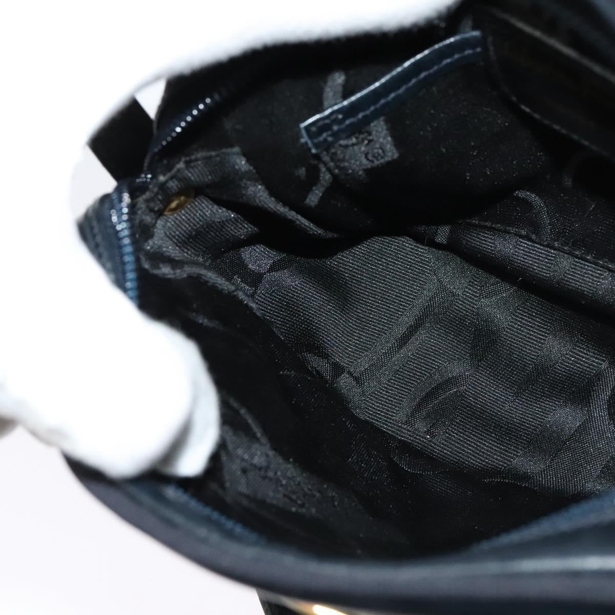 Salvatore Ferragamo Vala Shoulder Bag Leather, NAVY, LEATHER, Shoulder bag