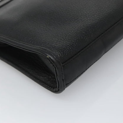 Burberry Zip Clutch Leather, BLACK, LEATHER, Clutche & pouche