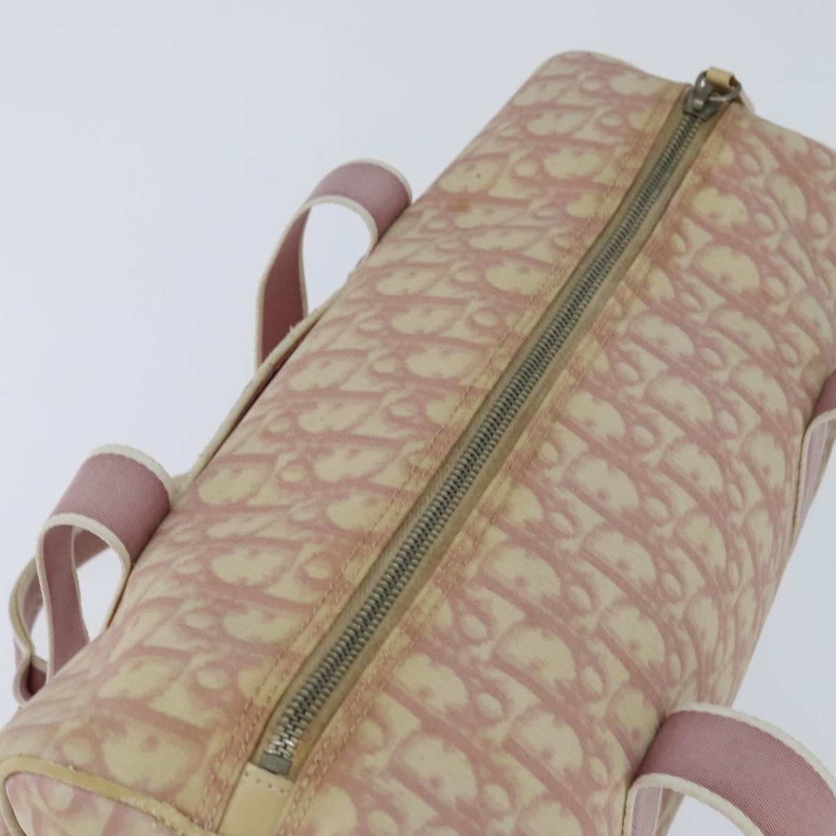 Christian Dior Vintage Trotter Boston Bag Diorissimo Coated Canvas, PINK, PVC, Handbag