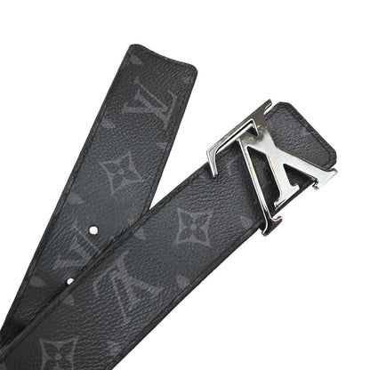 Louis Vuitton LV Initiales Belt Monogram Eclipse Leather, BLACK, CANVAS, Belts