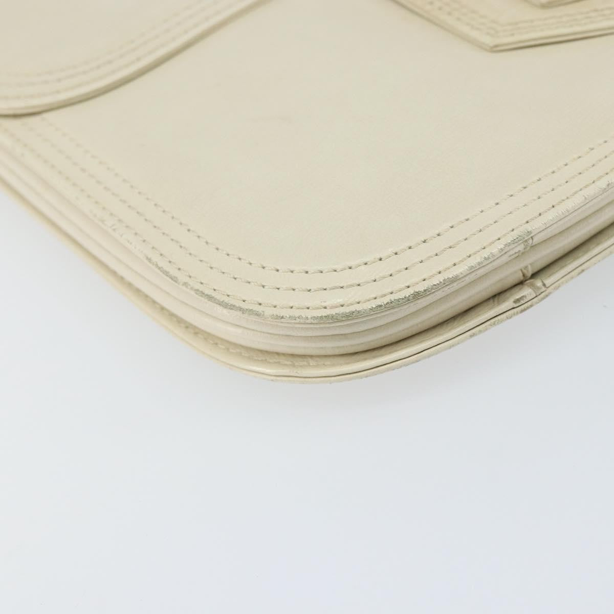 Saint Laurent Vintage Shoulder Bag Leather, WHITE, LEATHER, Shoulder bag