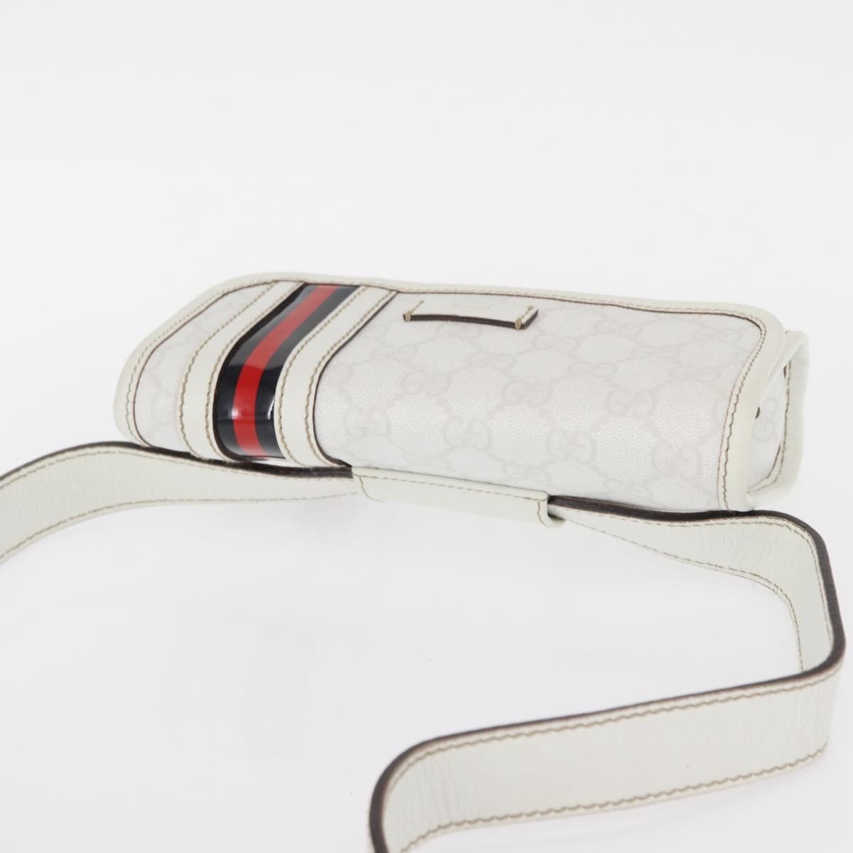 Gucci Sherry Line Waist Bag GG Canvas, WHITE, CANVAS, Shoulder bag