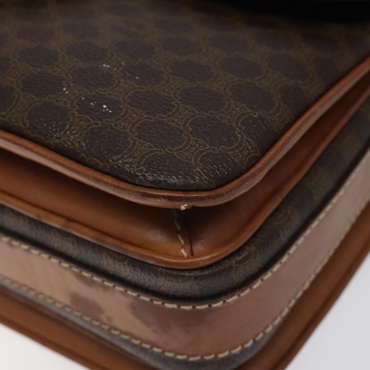 Celine Macadam Shoulder Bag Canvas, BROWN, CANVAS, Shoulder bag