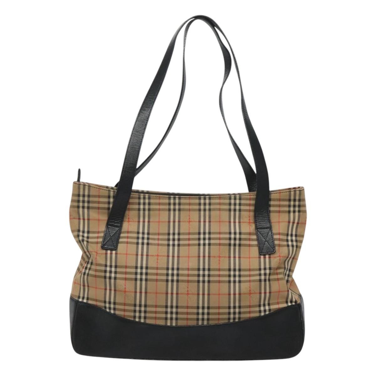 Burberry Nova Check Tote Canvas and Leather, BEIGE, CANVAS, Tote bag