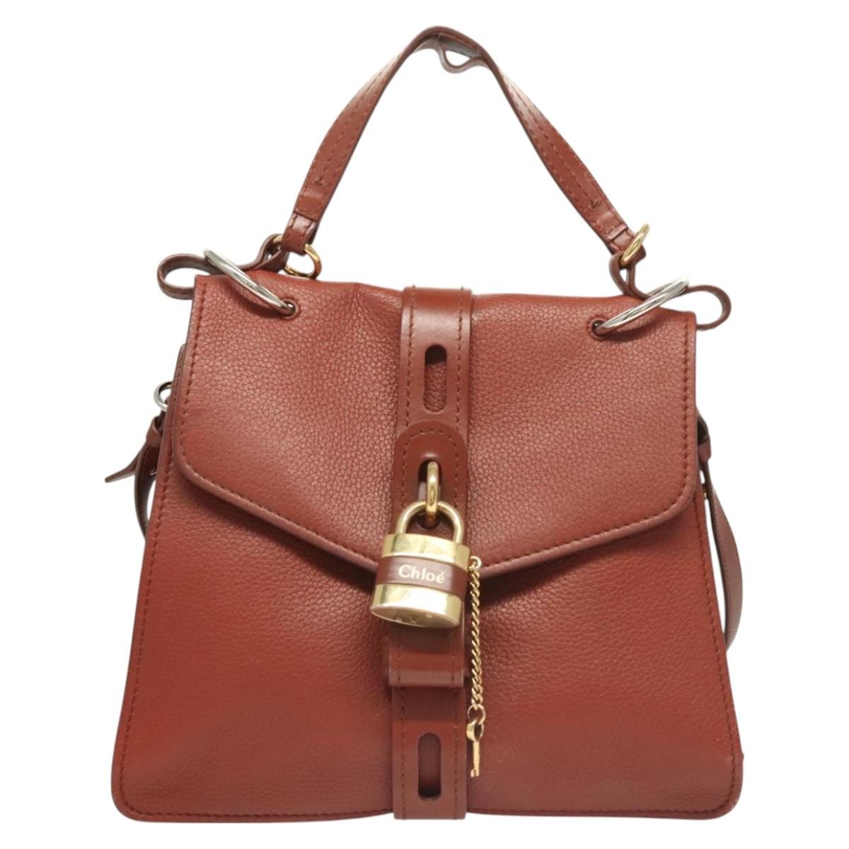 Chloe Aby Day Bag Leather, BROWN, LEATHER, Handbag