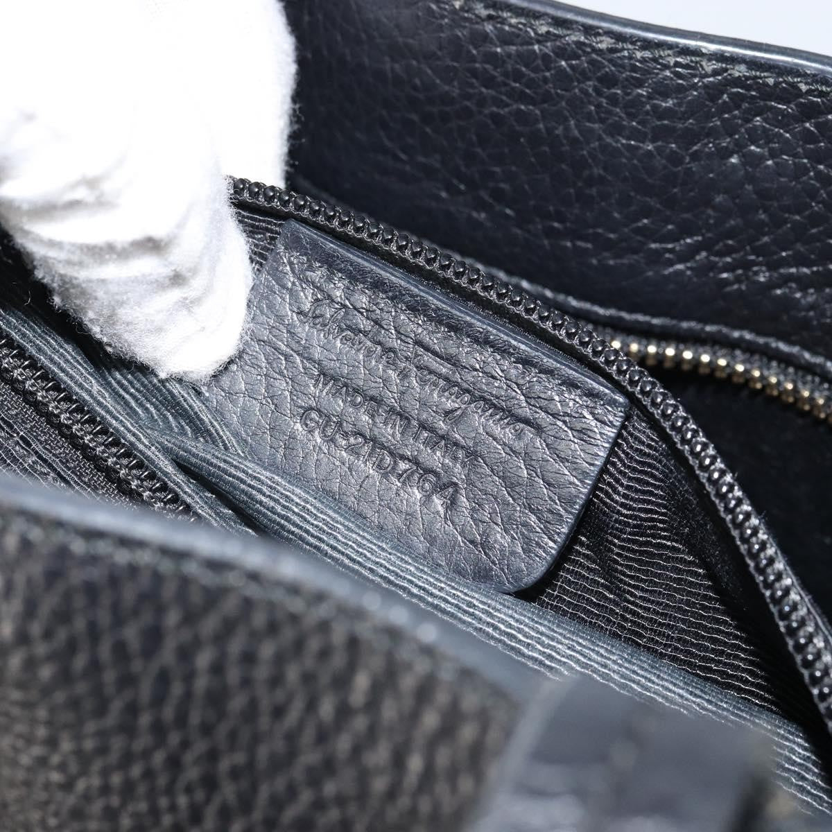 Salvatore Ferragamo Gancini Tote Leather, BLACK, LEATHER, Tote bag