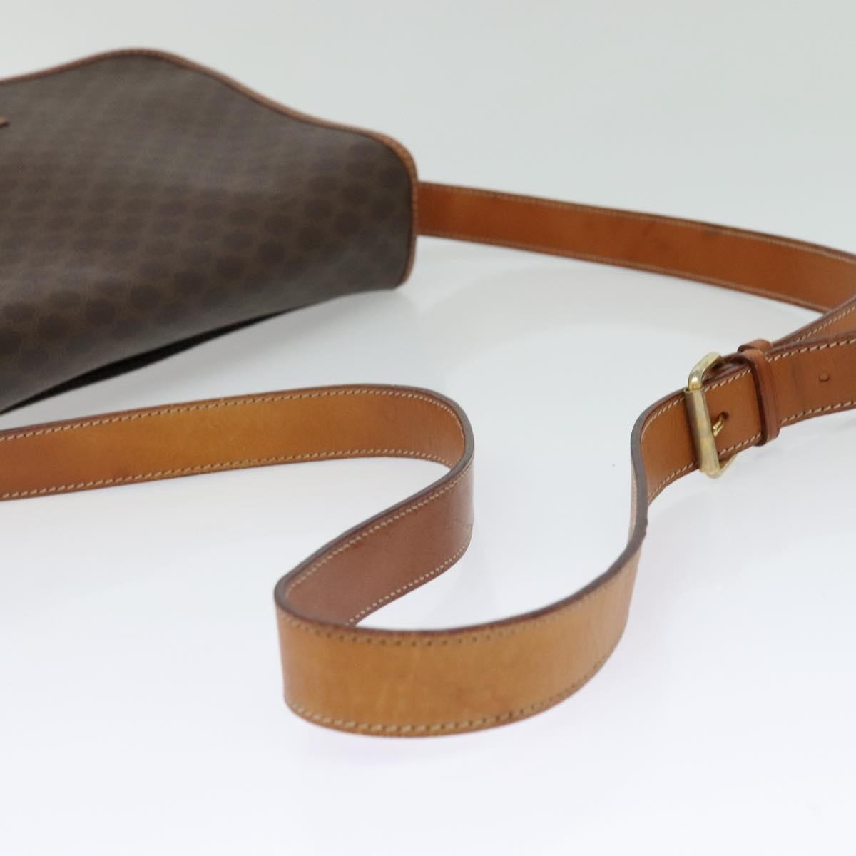 Celine Macadam Shoulder Bag PVC Leather, BROWN, CANVAS, Shoulder bag