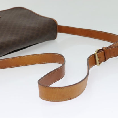 Celine Macadam Shoulder Bag PVC Leather, BROWN, CANVAS, Shoulder bag