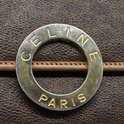 Celine Macadam Shoulder Bag PVC Leather, BROWN, CANVAS, Shoulder bag